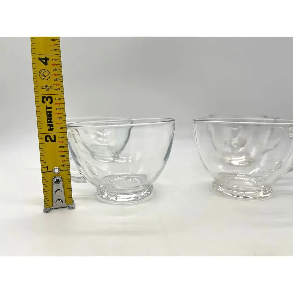 Vintage Clear Glass Set of 6 Tea Cups